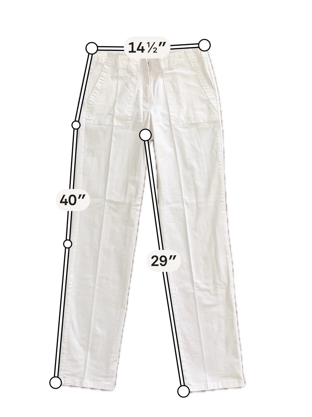 J.Jill White Straight Leg Pants Women's Size 4 Classic Casual Career Summer - Picture 2 of 5